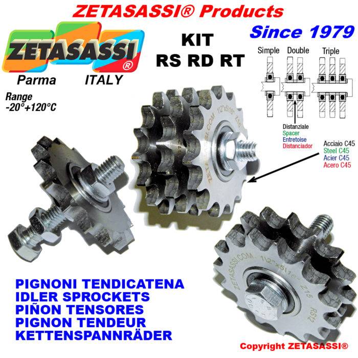 ZETASASSI KRT58M12X90 Sprocket kit with bearing