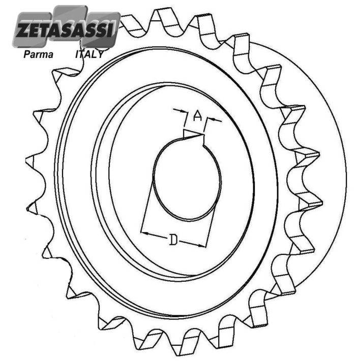 ZETASASSI FORPIGN90F45CH14 Boring for chain coupling