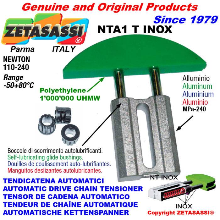 ZETASASSI NTA1TASA40TINOX Automatic linear drive inox chain tensioner