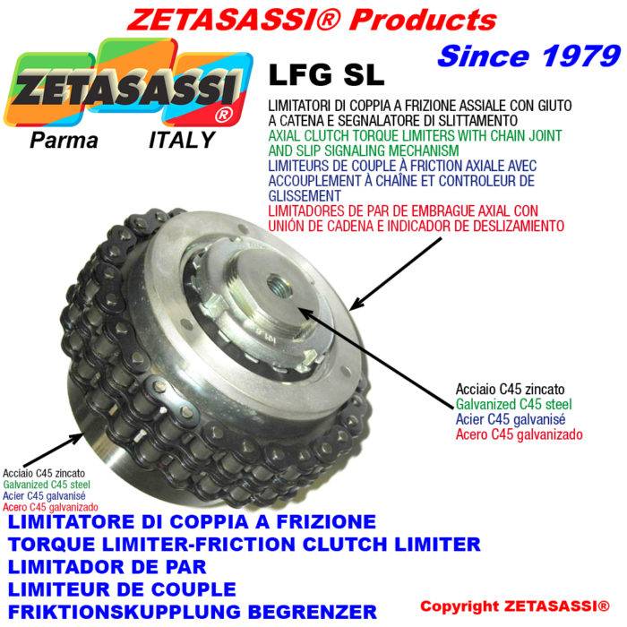 ZETASASSI LFGSL90UN Torque limiters with chain coupling and sliding indicator "lfgsl"