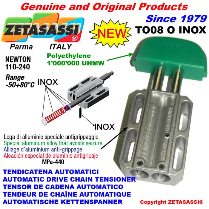 ZETASASSI TO08OUINOX Automatic linear drive inox chain tensioner