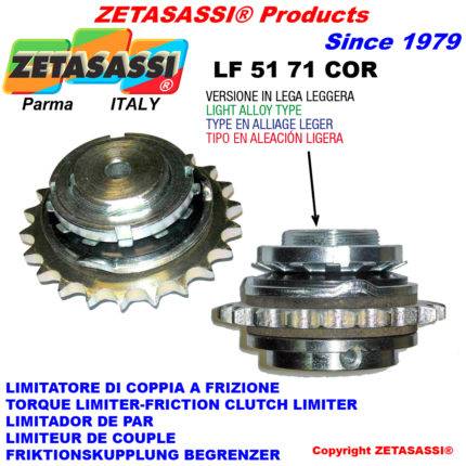 ZETASASSI LF7112Z22UN Light alloy torque limiter with plate wheel